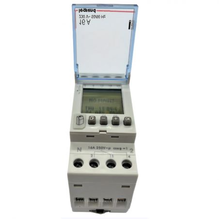 412641 Legrand interrupteur horaire programmable journalier / hebdomadaire - Digital - 16A - 230V - 2 sorties