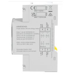 A9MEM2455 Schneider - Compteur électrique 100A - 1P+N - écran LCD - Avec option double tarif - MID - Acti 9