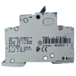 NFN263 Disjoncteur 63A Hager - 2P - 6-10kA - courbe C - Bornes alignées à vis - NFN - 2 modules