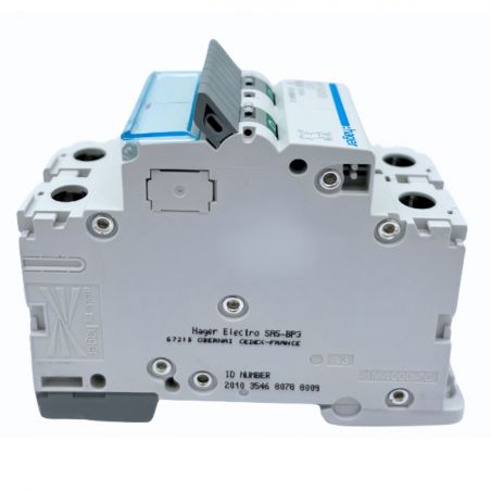 NFN263 Disjoncteur 63A Hager - 2P - 6-10kA - courbe C - Bornes alignées à vis - NFN - 2 modules