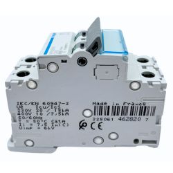 NFN263 Disjoncteur 63A Hager - 2P - 6-10kA - courbe C - Bornes alignées à vis - NFN - 2 modules