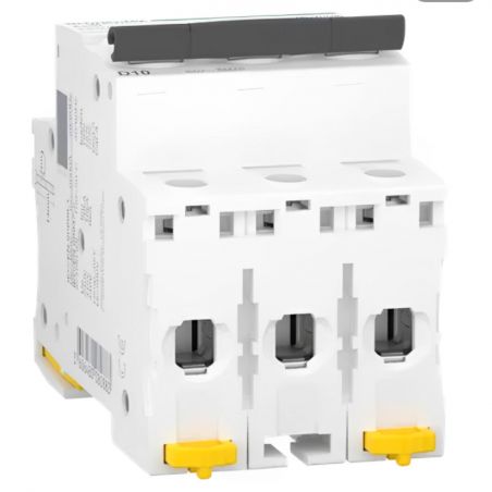 A9F75310 - Disjoncteur courbe D triphasé 10A - 3P - 10kA - À vis - Schneider Electric Acti9 iC60N