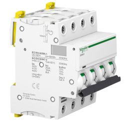 A9F74450 - Disjoncteur tétrapolaire 4P 50A Courbe C - 4 modules - 10kA - Schneider Electric Acti9 iC60N