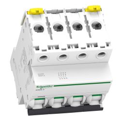 A9F74450 - Disjoncteur tétrapolaire 4P 50A Courbe C - 4 modules - 10kA - Schneider Electric Acti9 iC60N