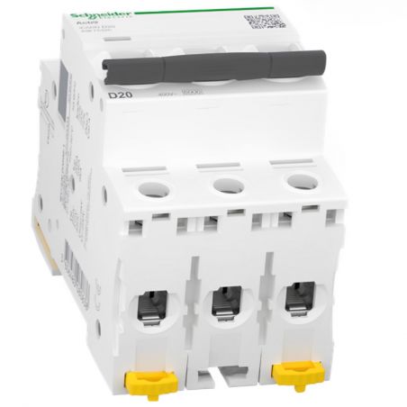 A9F75320 - Disjoncteur courbe D triphasé 20A - 3P - 10kA - À vis - Schneider Electric Acti9 iC60N