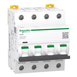 A9F75463 - Disjoncteur courbe D tétrapolaire 63A - 4P - 10kA - À vis - Schneider Electric Acti9 iC60N