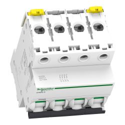 A9F75463 - Disjoncteur courbe D tétrapolaire 63A - 4P - 10kA - À vis - Schneider Electric Acti9 iC60N