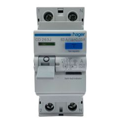 CD263J Hager Interrupteur différentiel 63A type A 30mA bipolaire - Bornes alignées