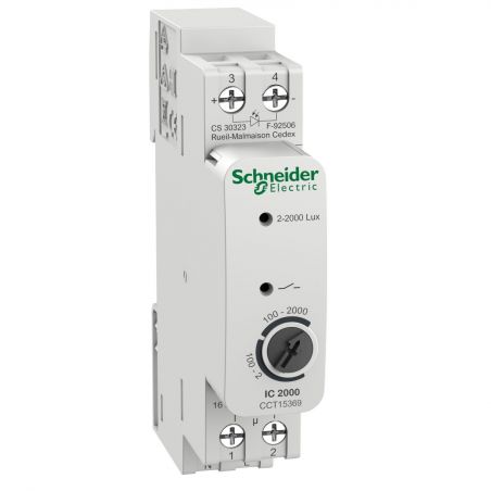 CCT15369 Schneider - interrupteur crépusculaire - avec cellule murale étanche à câbler - Acti9 IC2000