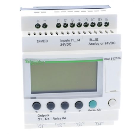 SR2B121BD Schneider - Automate Zelio Logic - relais intelligent 12 E/S 24Vcc - horloge + afficheur