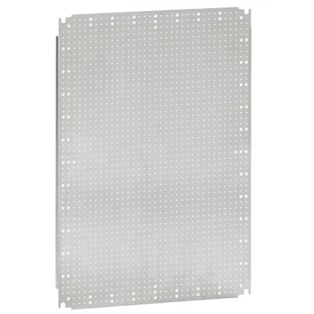 PEF0507 EUROPOLY plaque de montage microperforée galva - Pour coffret (HxL) 500x750mm