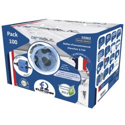 52062 EUR'OHM Pack 100 boites d'encastrement étanches AIR'metic 1 poste Ø67/68x40mm pour cloisons sèches + 1 scie cloche