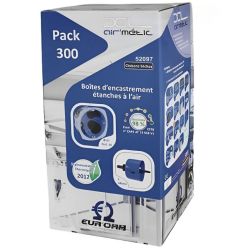 52097 EUR'OHM Lot de 300 boites d'encastrement étanches AIR'metic 1 poste Ø67x50mm pour cloisons sèches+ scie cloche