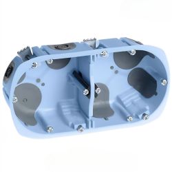 52065 EUR'OHM Boite d'encastrement étanche AIR'metic 2 postes profondeur 50mm entraxe 71mm pour cloisons sèches