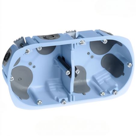 52065 EUR'OHM Boite d'encastrement étanche AIR'metic 2 postes profondeur 50mm entraxe 71mm pour cloisons sèches