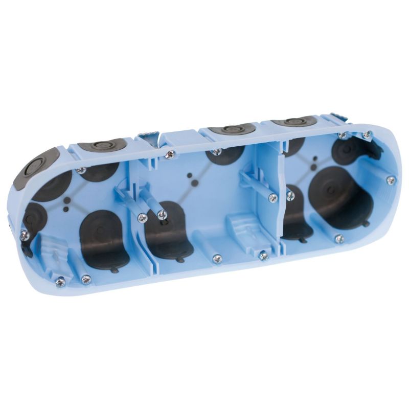 52066 EUR'OHM Boite d'encastrement étanche AIR'metic 3 postes profondeur 40mm entraxe 71mm pour cloisons sèches