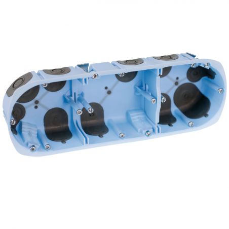 52067 EUR'OHM Boite d'encastrement étanche AIR'metic 3 postes profondeur 50mm entraxe 71mm pour cloisons sèches