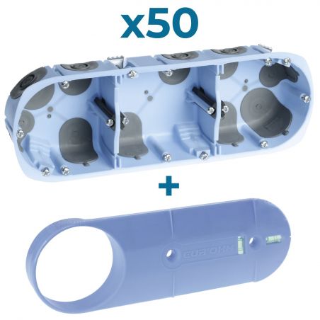52266 – Lot 50 boites encastrement étanches AIR'metic 3 postes profondeur 40mm entraxe 71mm
