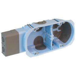 52093 EUR'OHM Boite d'encastrement étanche AIR'metic pour micromodule 2 postes profondeur 40mm entraxe 71mm pour cloisons sèches