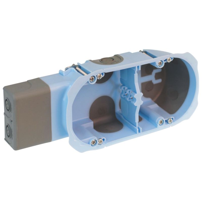 52093 EUR'OHM Boite d'encastrement étanche AIR'metic pour micromodule 2 postes profondeur 40mm entraxe 71mm pour cloisons sèches