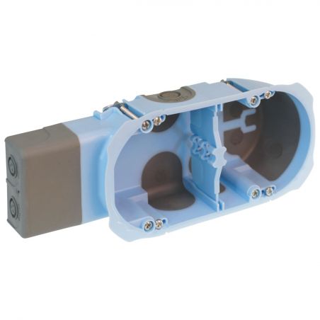 52093 EUR'OHM Boite d'encastrement étanche AIR'metic pour micromodule 2 postes profondeur 40mm entraxe 71mm pour cloisons sèches