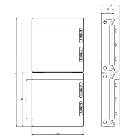 CDN72PT IDE ECOLOGY Coffret électrique étanche pour l"extérieur IP65 4 rangées de 18 modules - 872x418x148m