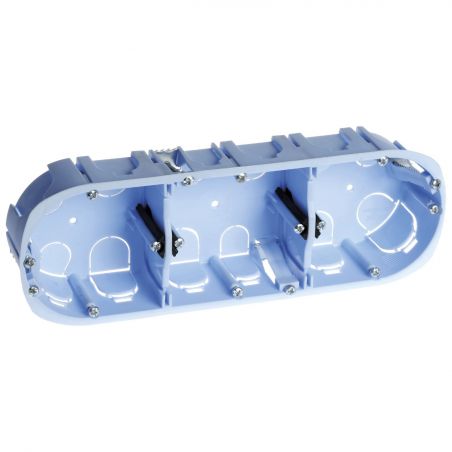 52047 EUR'OHM Boite d'encastrement XL 3 postesprofondeur 50mm entraxe 71mm, pour cloisons sèches