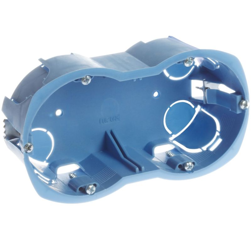 52027 EUR'OHM Boite d'encastrement 2 postes Ø67/68x40mm entraxe 57 pour cloisons sèches