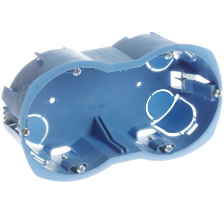 52027 EUR'OHM Boite d'encastrement 2 postes Ø67/68x40mm entraxe 57 pour cloisons sèches
