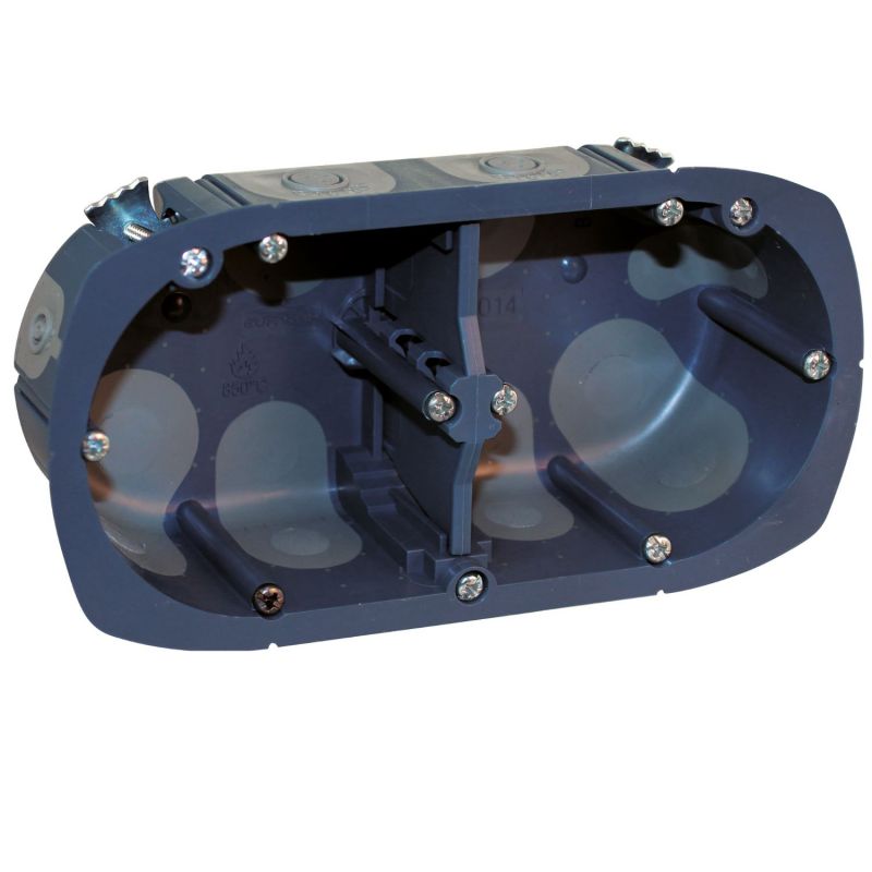 52015 EUR'OHM Boîte d'encastrement étanche Air’métic 2 postes profondeur 50 mm multimatériaux