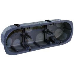 52017 EUR'OHM Boîte d'encastrement étanche Air’métic 3 postes profondeur 50 mm multimatériaux