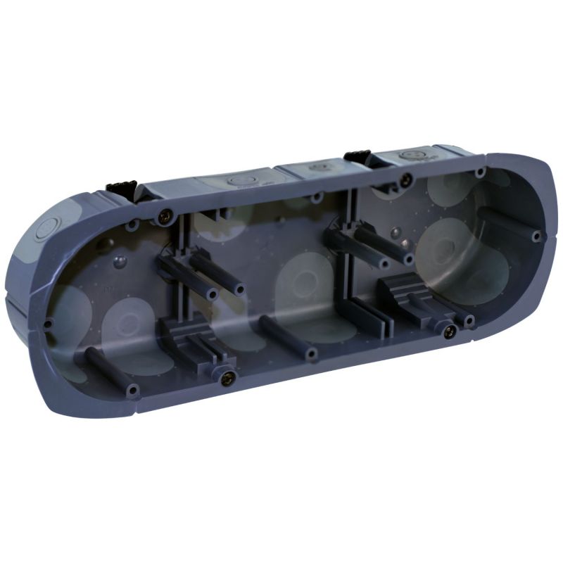 52017 EUR'OHM Boîte d'encastrement étanche Air’métic 3 postes profondeur 50 mm multimatériaux