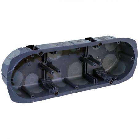 52017 EUR'OHM Boîte d'encastrement étanche Air’métic 3 postes profondeur 50 mm multimatériaux