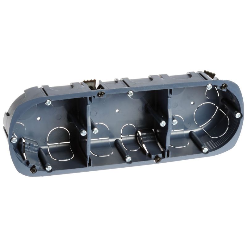 52056 EUR'OHM Boite d'encastrement 3 postesprofondeur 40mm entraxe 71mm multimatériaux