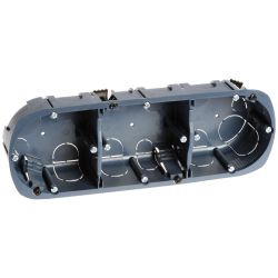 52057 EUR'OHM Boite d'encastrement 3 postesprofondeur 50mm entraxe 71mm multimatériaux