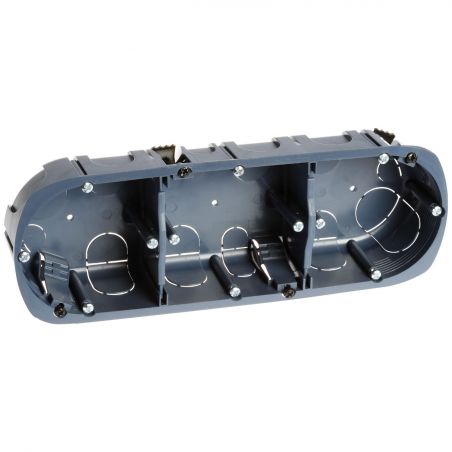 52057 EUR'OHM Boite d'encastrement 3 postesprofondeur 50mm entraxe 71mm multimatériaux