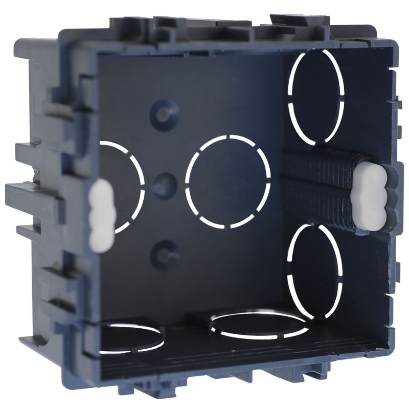 52105 EUR’OHM Boîte d’encastrement à sceller 75x75x40mm – 1 poste pour murs maçonnés