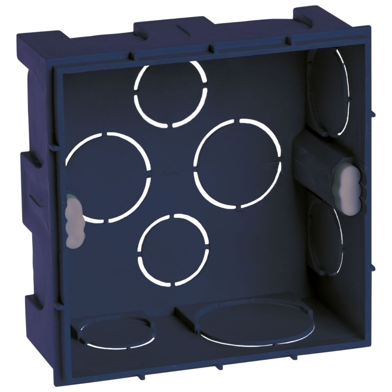 52109 EUR’OHM Boîte d’encastrement à sceller 90x90x40mm – 1 poste courant fort/faible pour murs maçonnés