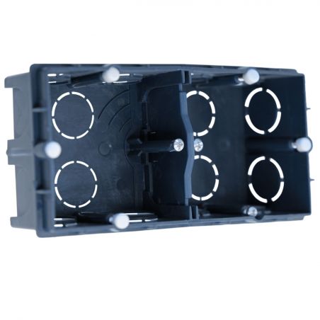 52110 EUR’OHM Boîte d’encastrement à sceller 2 postes – entraxe 57mm – profondeur 40mm pour murs maçonnés