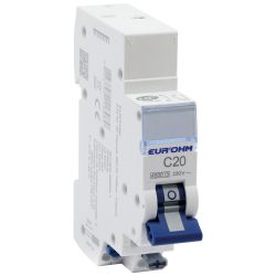 20320 EUR'OHM Disjoncteur 1P+N 20A courbe C connexion rapide/rapide 4,5kA NF