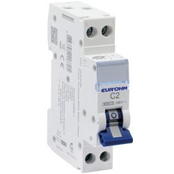 20202 EUR'OHM Disjoncteur 1P+N 2A courbe C connexion vis/vis 3kA NF