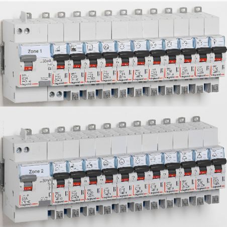 411650 Interrupteur différentiel DX3 2P 63A Type AC arrivée haute + départ haut - Automatique - Legrand