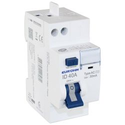 23440 EUR'OHM Interrupteur différentiel 40A 1P+N 30mA connexion haut/haut rapide type ACNF