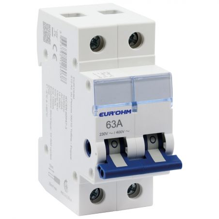 30009 EUR'OHM Inter. 2P 63A AC22A à coupure pleinement visible