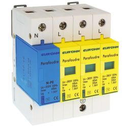 20910 EUR'OHM Parafoudre 3P+N T2, Imax 40kA, In 20kA