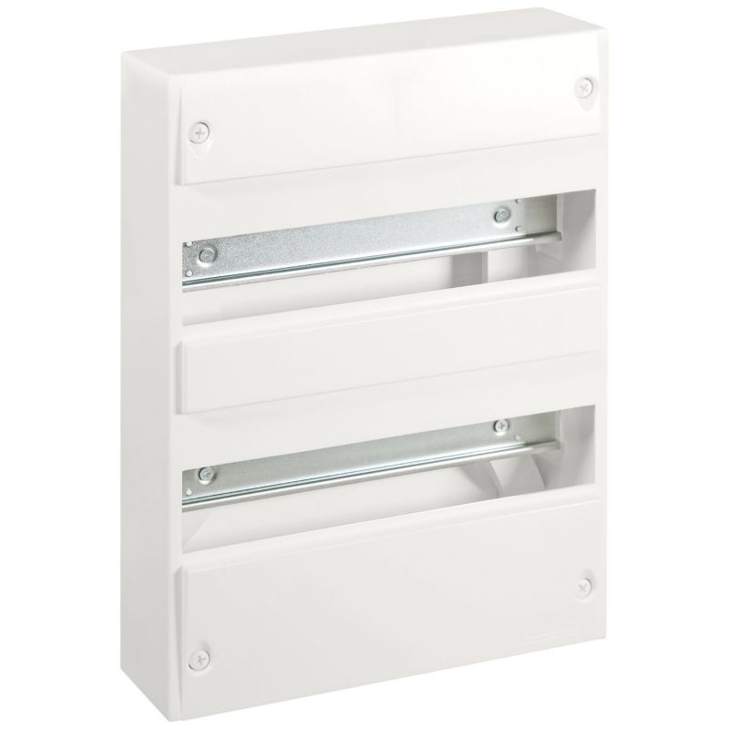 19006 EUR'OHM Coffret d'intérieur 26 modules 2 rangées avec bornier Phase, Neutre, Terre
