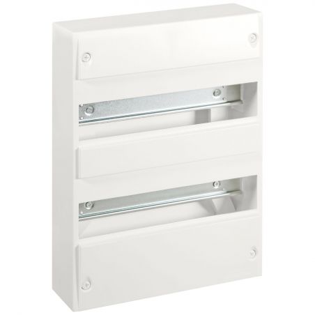 19006 EUR'OHM Coffret d'intérieur 26 modules 2 rangées avec bornier Phase, Neutre, Terre
