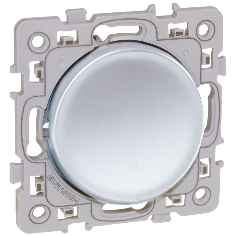 60402 EUR'OHM SQUARE Poussoir 10A Silver