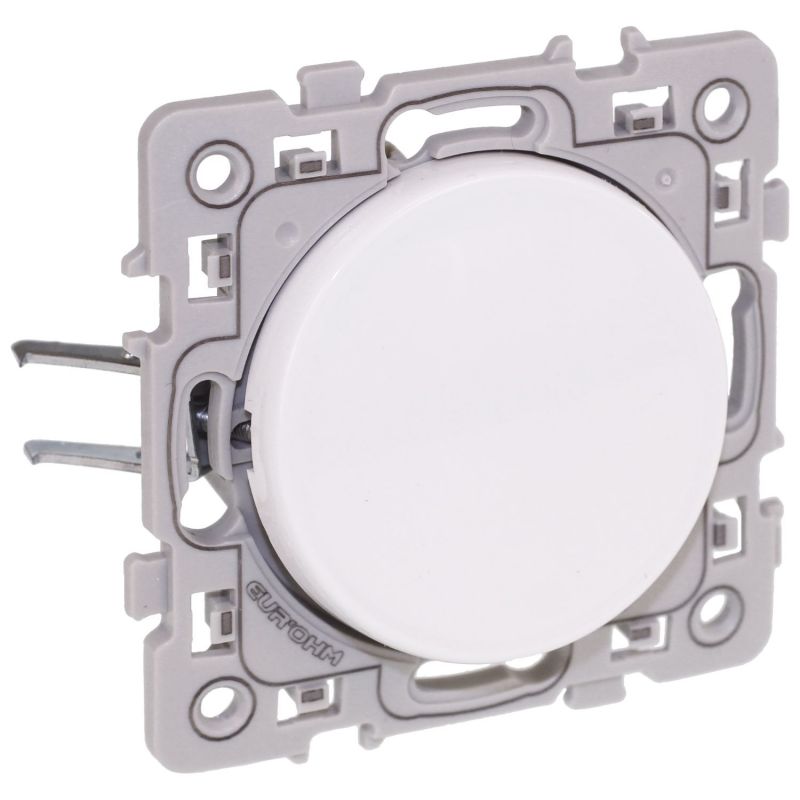 60208 EUR'OHM SQUARE Poussoir 10A blanc à griffes