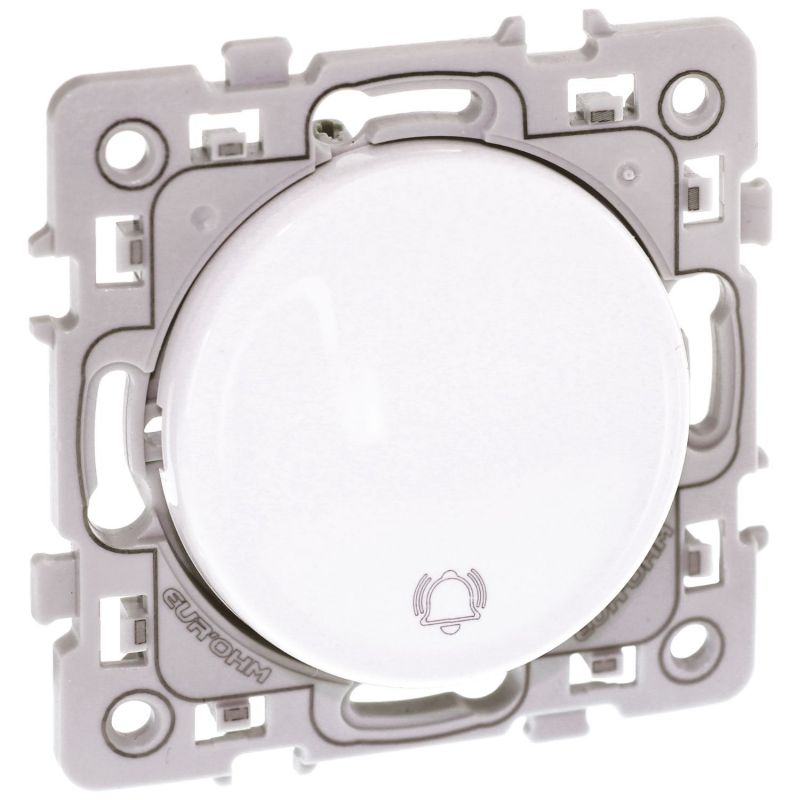 60204 EUR'OHM SQUARE Poussoir 10A carillon blanc